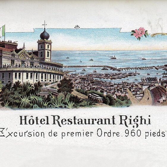 Postcard of the Righi in Genoa, early 20th century.