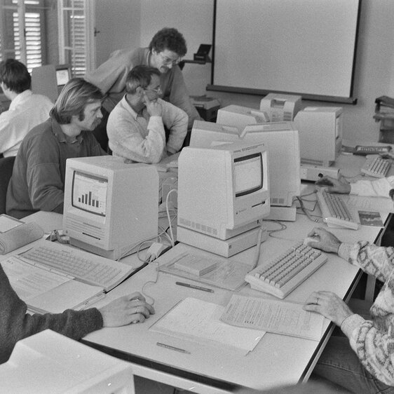Computerkurs für bernische Lehrkräfte in Köniz, 1990.