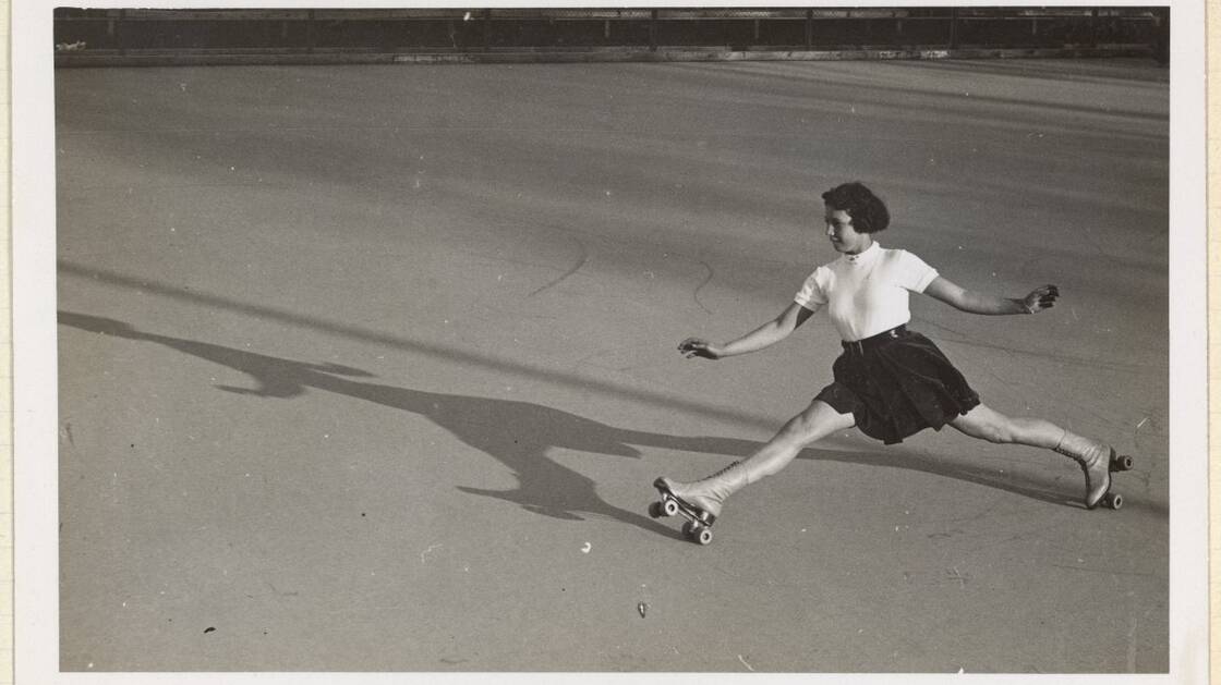 Roller skater Trudi Fuhrimann in action