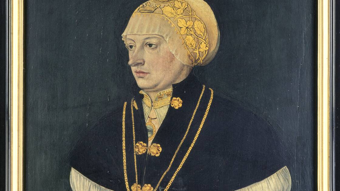 Tafelgemälde. Herkunft Zürich. Porträt Anna Regula Schmid. Maler: Hans Asper. 1538.